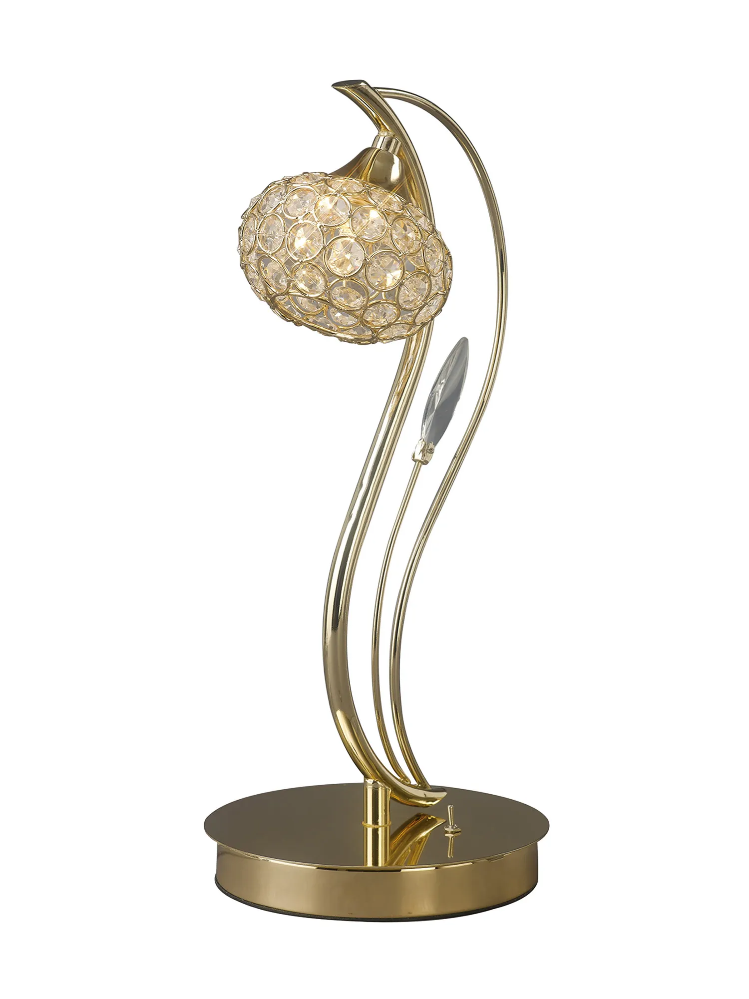 IL30969  Leimo Crystal 40cm 1 Light Table Lamp French Gold